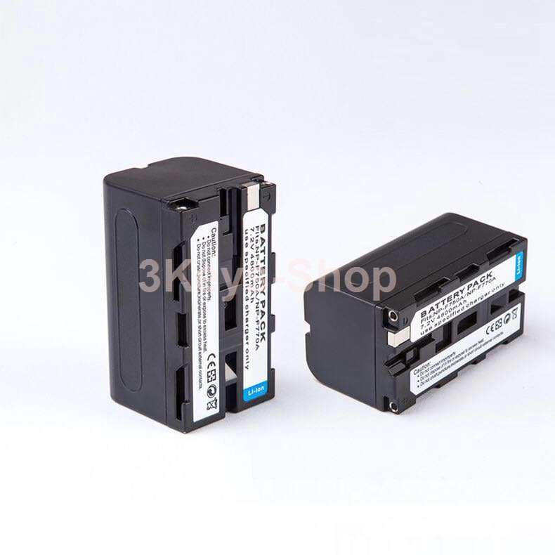 4800mAh P-F750/F770 Li-ion Replacement Battery(2 Pack) with Recharge Charger for Sony NP-F550/570