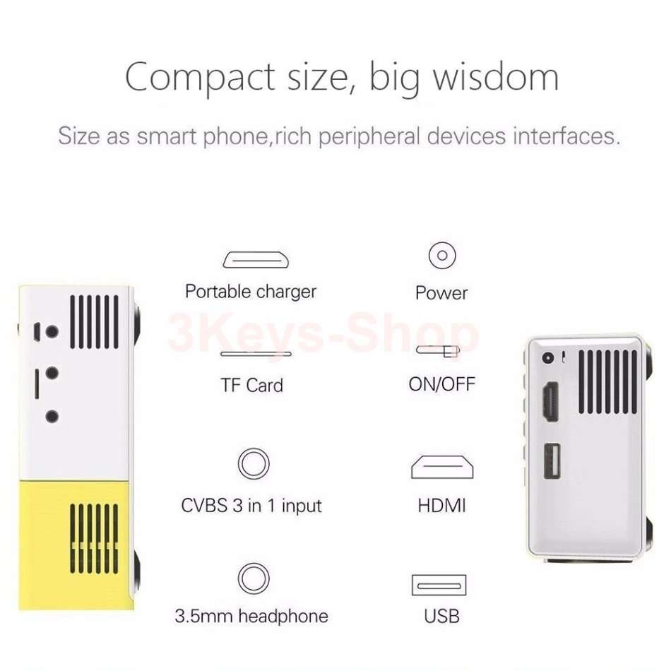 Mini Projector, Portable Pico Full Color LED LCD Video Projector for Children Present, Vi