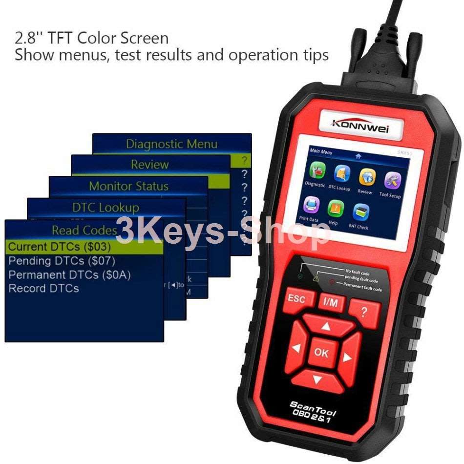 KONNWEI KW850 Professional OBD2 Scanner Auto Code Reader Diagnostic Check Engine Light Scan Tool for