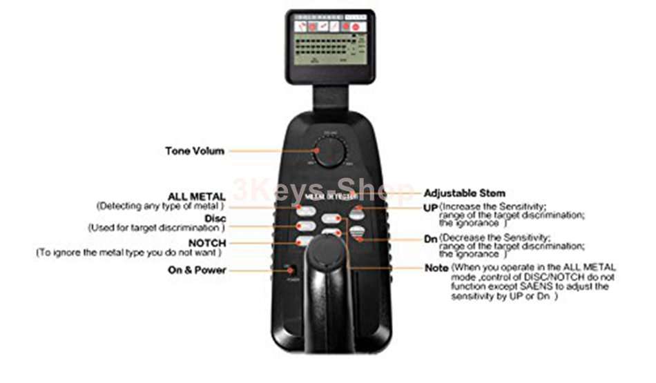Metal Detector MD-3500 Gold Finders Treasure Hunter LCD Display Waterproof Search Coil
