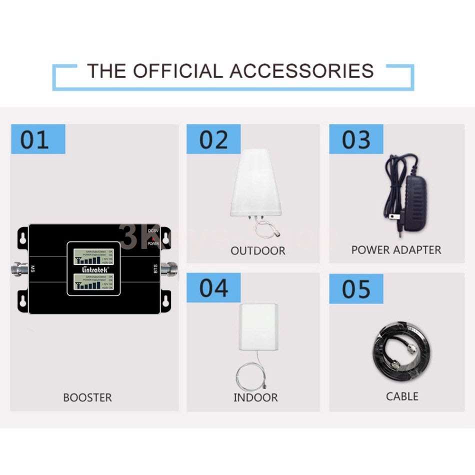 Lintratek 2G 3G 4G LTE Cell Phone Signal Booster Amplifier Repeater 850MHz 1900MHz Antenna Set