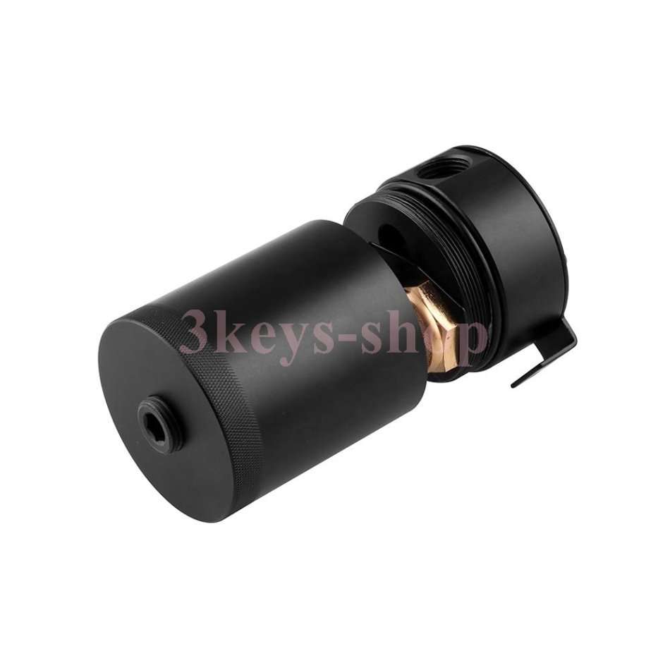 Cylinder Aluminum Engine Oil Catch Reservoir Breather Tank Can W/Filter 300ML+Drain valve,Black
