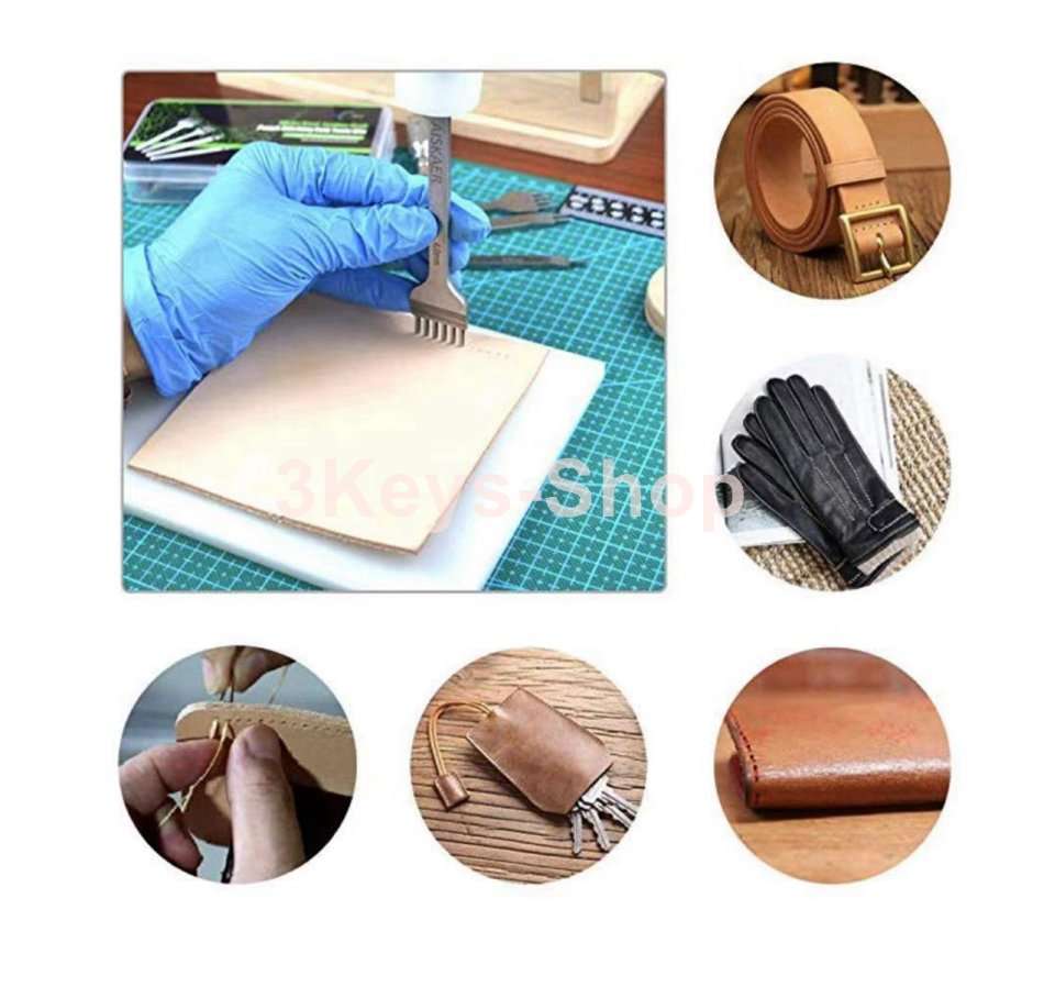 92 PCs Leathercraft Tools Kit Leather Punch Hand Sewing Tool Set Groover Stitching Kits