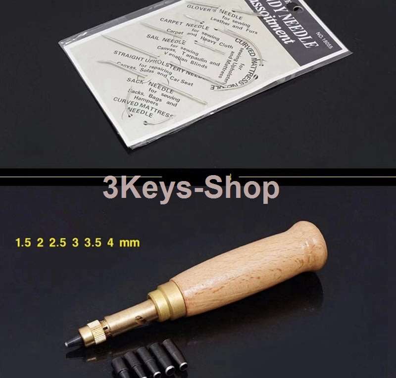 50 Pieces Leather Working Tools  Leathercraft Tools Kit Leather Punch Hand Sewing Tool Set Groover S