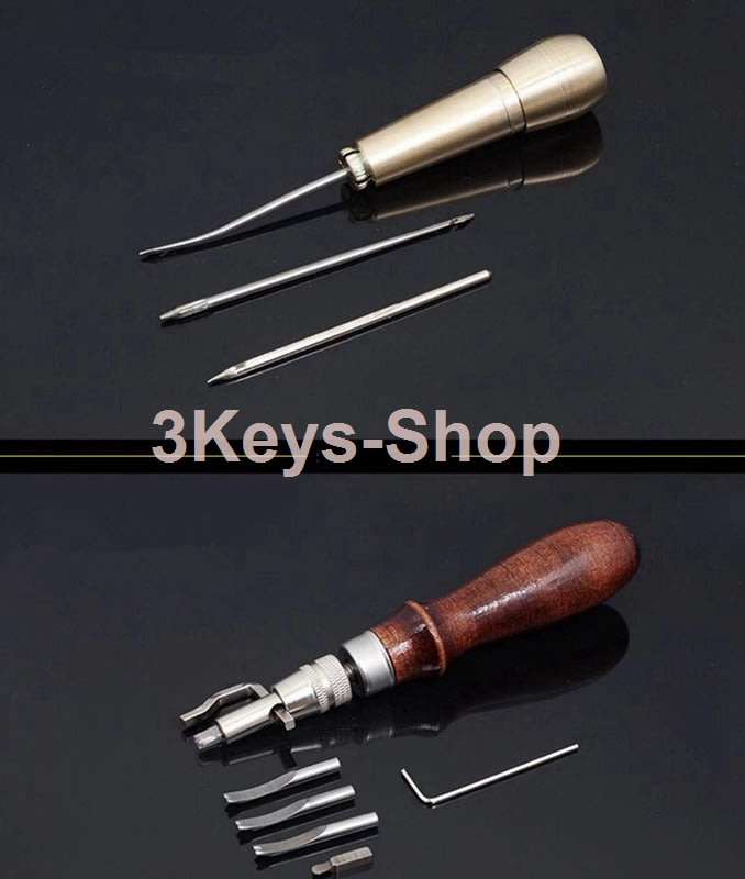 50 Pieces Leather Working Tools  Leathercraft Tools Kit Leather Punch Hand Sewing Tool Set Groover S