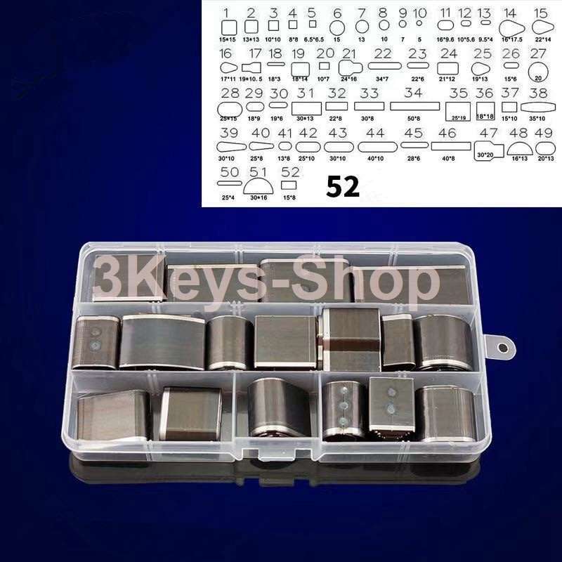 Leather Cutting Tool 52 Shape Style Hole Hollow Cutter Punch Kit Leather Craft DIY Set for Handmade