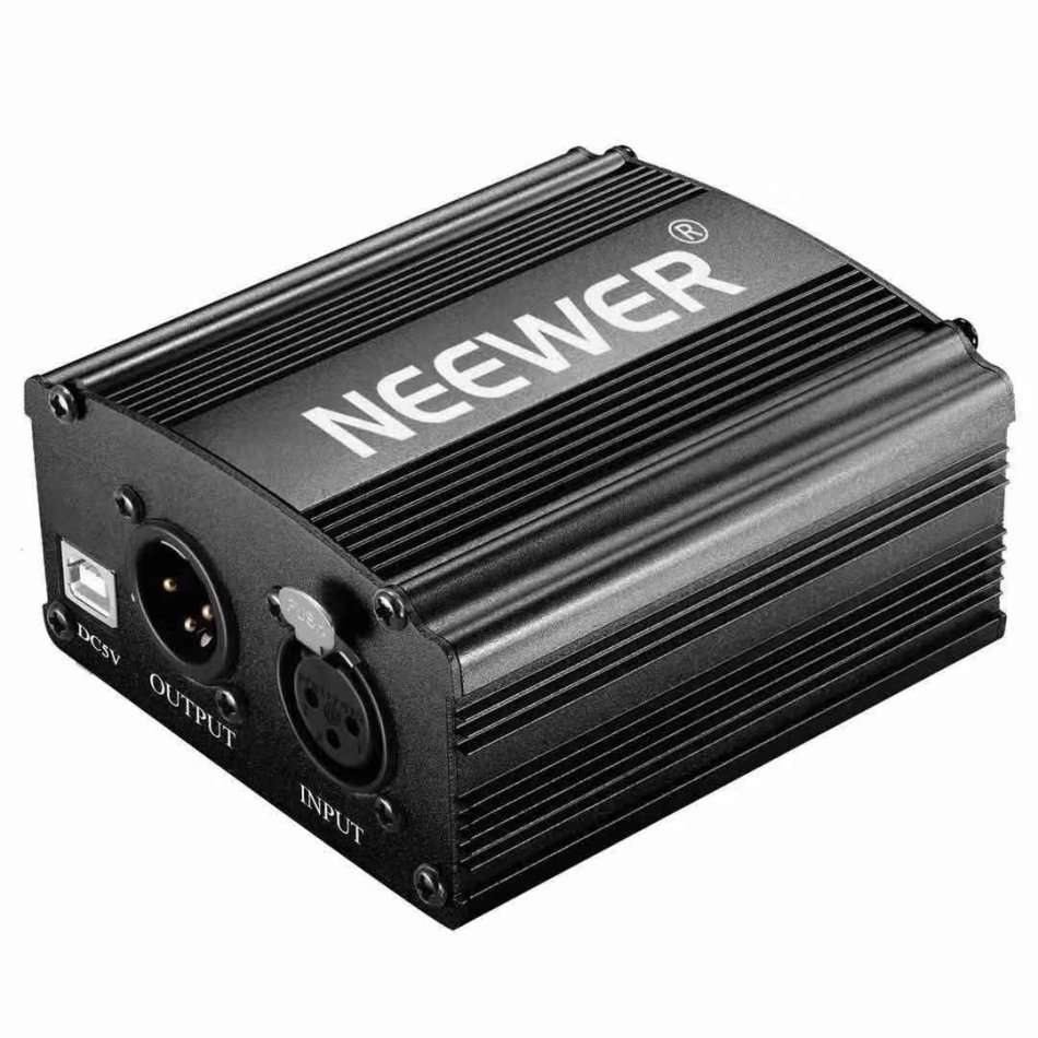 Neewer 1-Channel 48V Phantom Power Supply with 5 feet USB Cable icrophone Music Recording Equipment