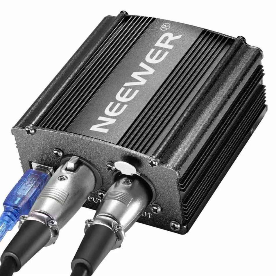 Neewer 1-Channel 48V Phantom Power Supply with 5 feet USB Cable icrophone Music Recording Equipment