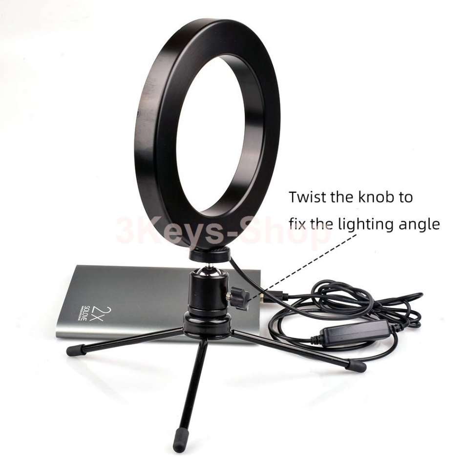 16CM LED Ring Light with Mini Tripod Stand with 3 Light Modes & 10 Brightness Leve