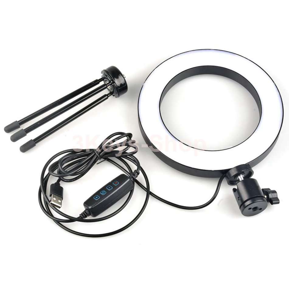 16CM LED Ring Light with Mini Tripod Stand with 3 Light Modes & 10 Brightness Leve