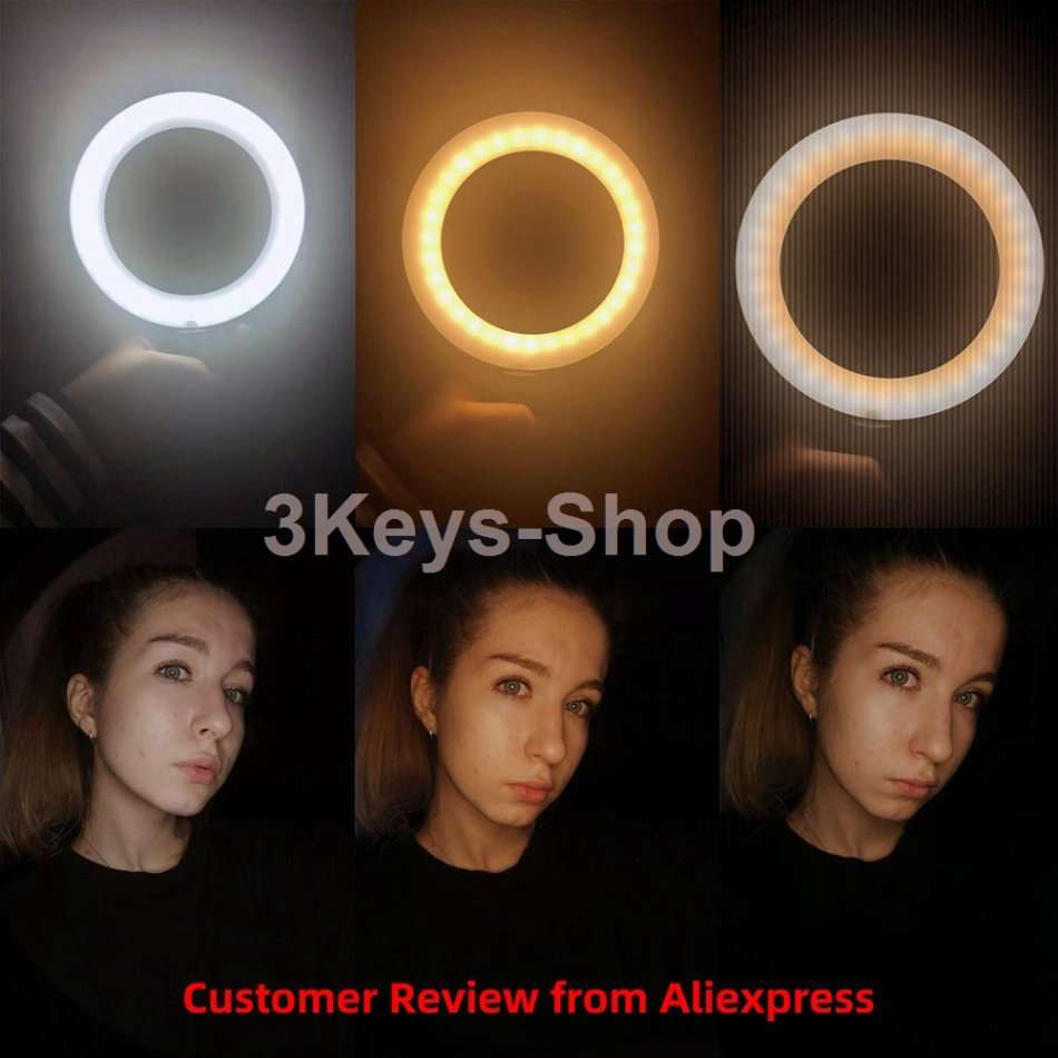 16CM LED Ring Light with Mini Tripod Stand with 3 Light Modes & 10 Brightness Leve