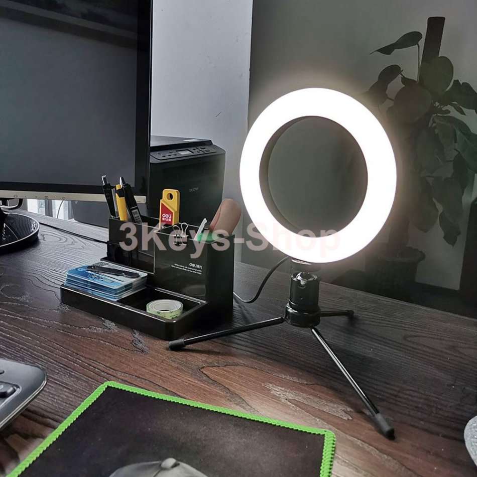 16CM LED Ring Light with Mini Tripod Stand with 3 Light Modes & 10 Brightness Leve