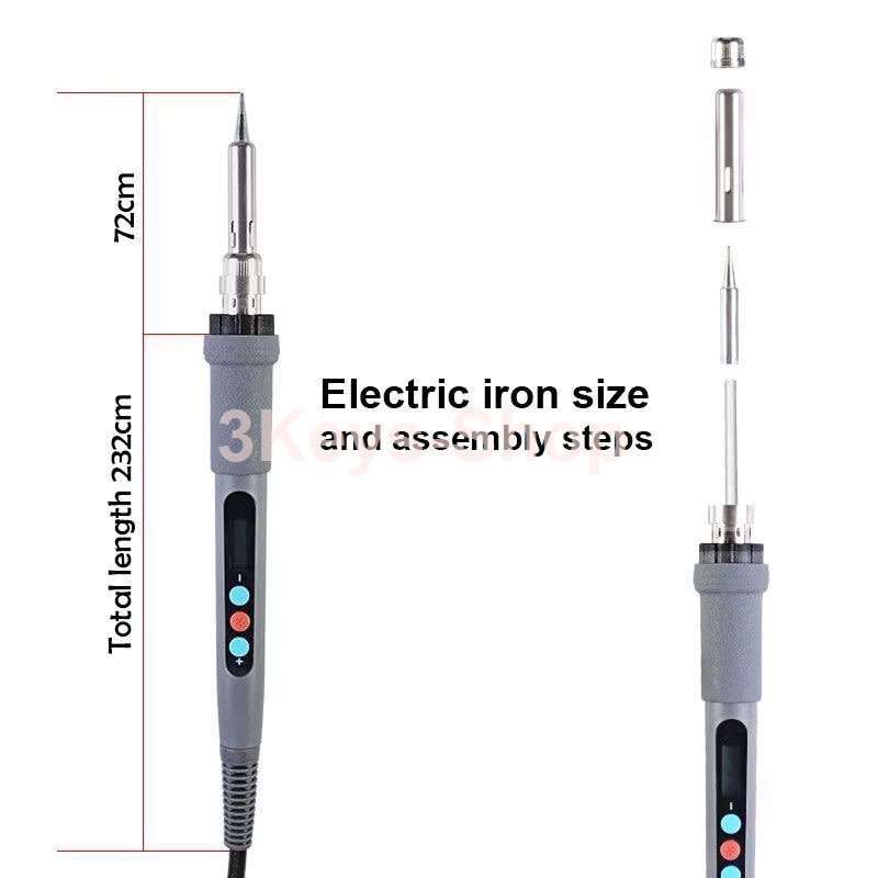 LED digital 90W high power adjustable temperature electric iron combination package