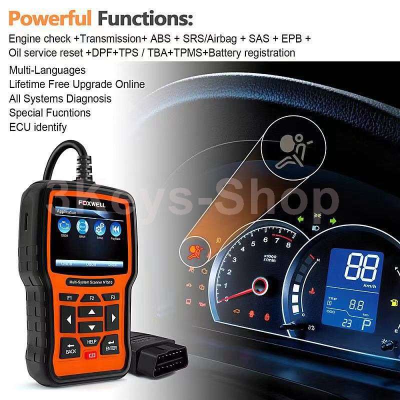 FOXWELL NT510 Elite for Mercedes Benz Full System Bi-Directional Scan Tool ABS Bleeding TPMS DPF Oil
