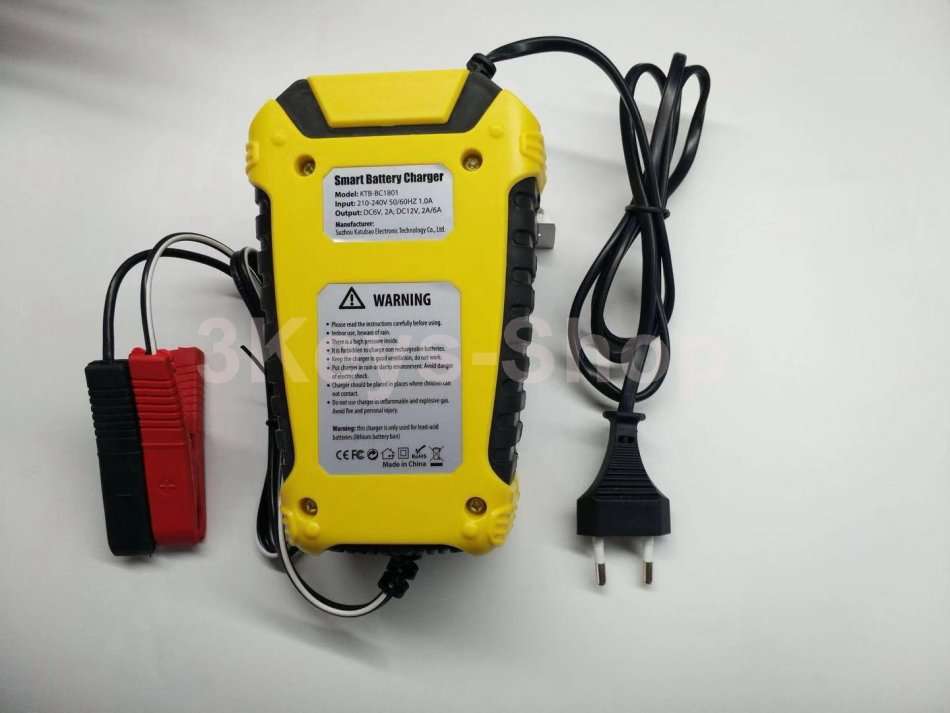 KATBO 6 Amp Battery Charger 6V 12V Lead Acid Battery Float Charger Maintainer With LCD Display For M