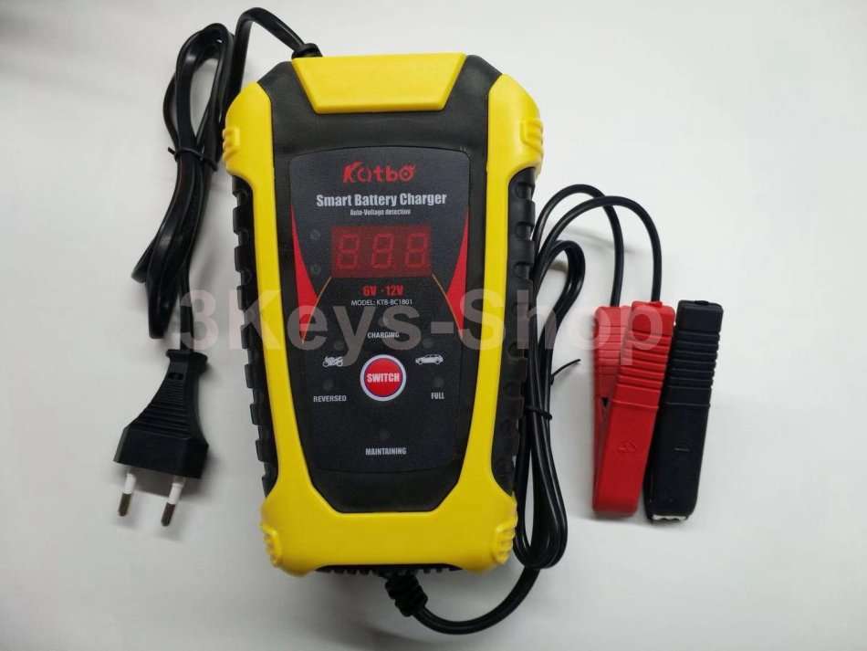 KATBO 6 Amp Battery Charger 6V 12V Lead Acid Battery Float Charger Maintainer With LCD Display For M