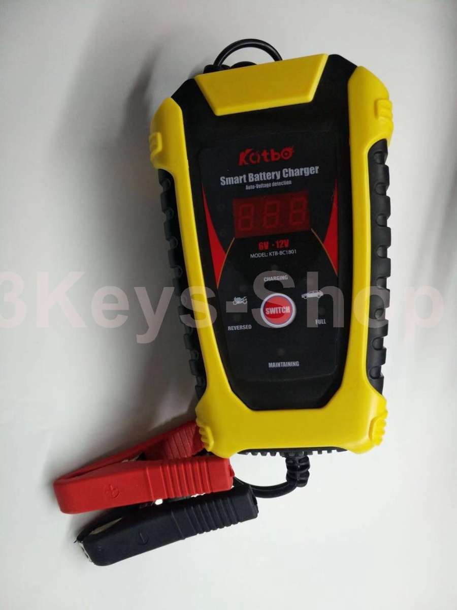 KATBO 6 Amp Battery Charger 6V 12V Lead Acid Battery Float Charger Maintainer With LCD Display For M