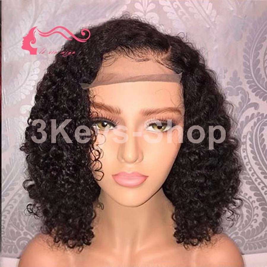 Lace Front Wigs Short Bob Wigs Pre Plucked With Baby Hair Curly Brazilian Remy Hair Wigs For Women (