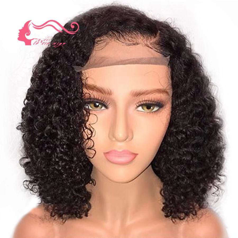 Lace Front Wigs Short Bob Wigs Pre Plucked With Baby Hair Curly Brazilian Remy Hair Wigs For Women (