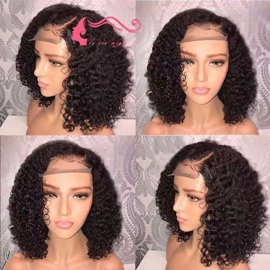 Lace Front Wigs Short Bob Wigs Pre Plucked With Baby Hair Curly Brazilian Remy Hair Wigs For Women (