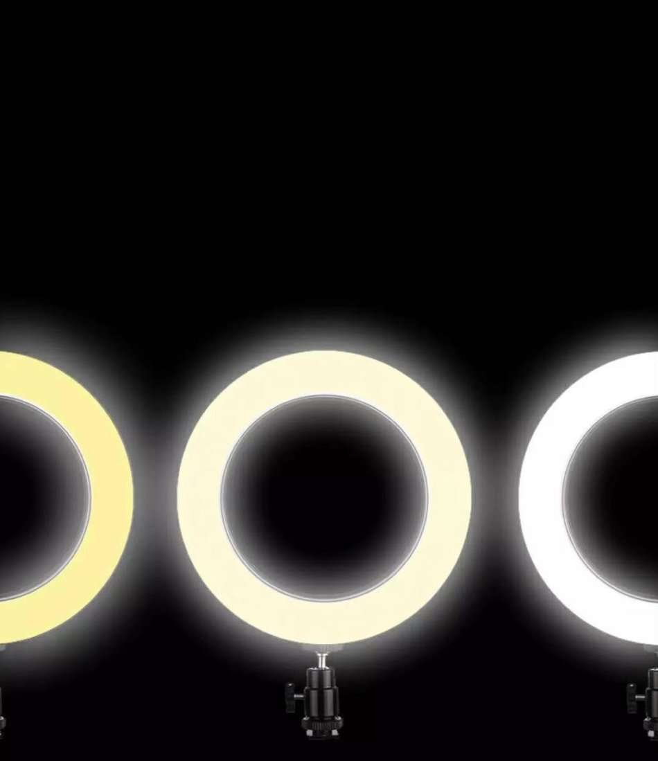 Selfie Ring Light with Tripod Stand & Cell Phone Holder for Live Stream/Makeup , Mini Led Camera Rin