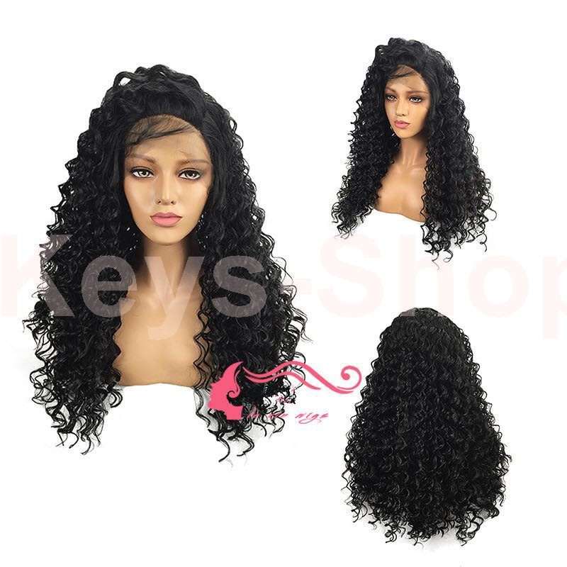 26inch Hair Synthetic Wig Lace Front Wigs Long Loose Curly with Baby Hair Natural Hairline Heat Resi