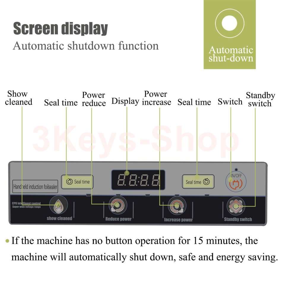 Manual Induction Bottle Cap Sealer 15-100mm Handheld Jar Heat Sealing Machine for Plastic Glass Bot
