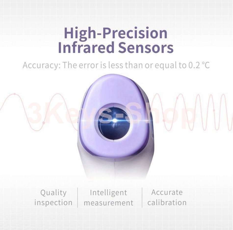 Multi Purpose Digital Infrared Thermometer, with 3 Colors Backlight LCD Display, Non-Contact Forehe