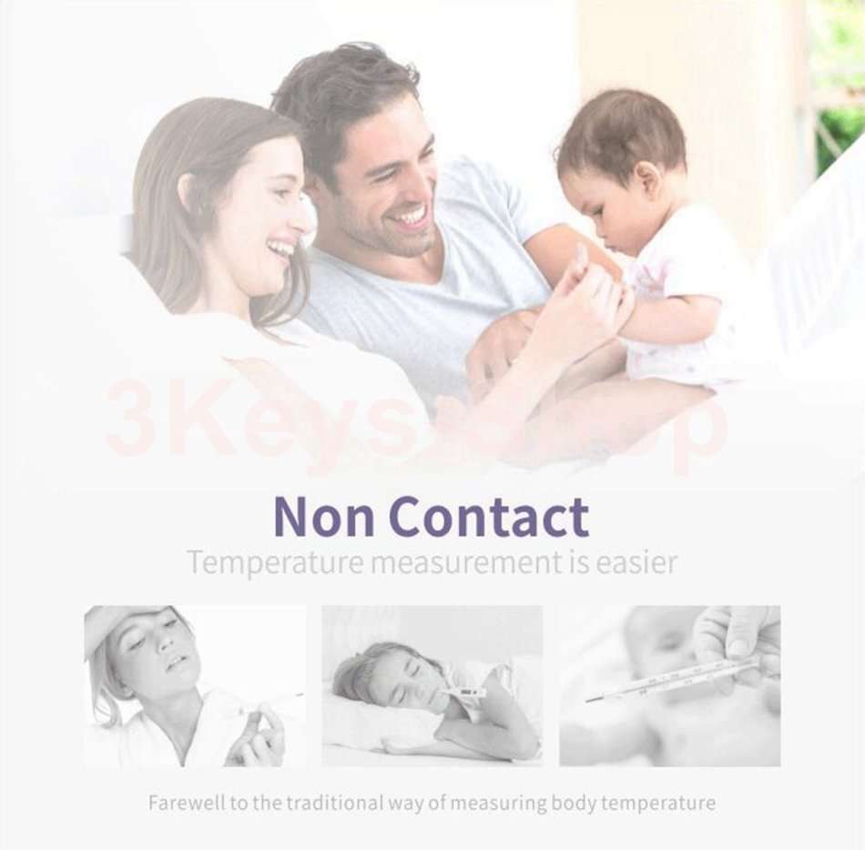 Multi Purpose Digital Infrared Thermometer, with 3 Colors Backlight LCD Display, Non-Contact Forehe