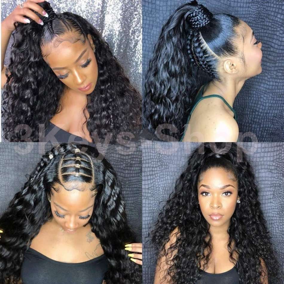 Lace Front Hair Wigs for Women Pre Plucked Hairline 150% Denisty Brazilian Curly Wave Lace Front Wig