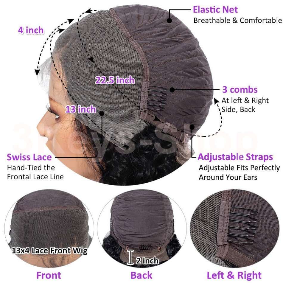 Lace Front Hair Wigs for Women Pre Plucked Hairline 150% Denisty Brazilian Curly Wave Lace Front Wig