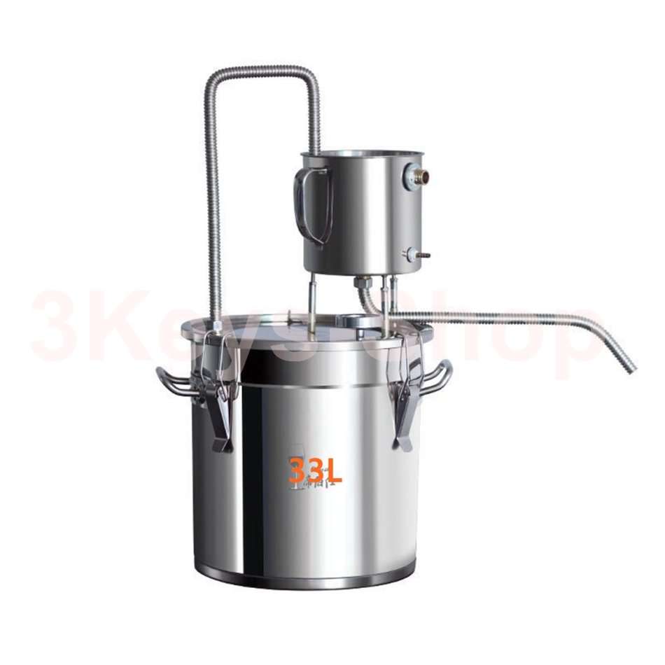 33 Litres Alcohol  Ethanol Still Spirits Stainless Steel Boiler Water Home Distiller Wine Making Ki