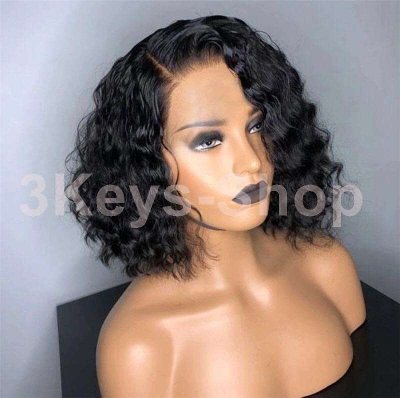 high quality synthetic hair curly wigs brazilian curly wave Lace Front wigs  hair curly bob wigs for