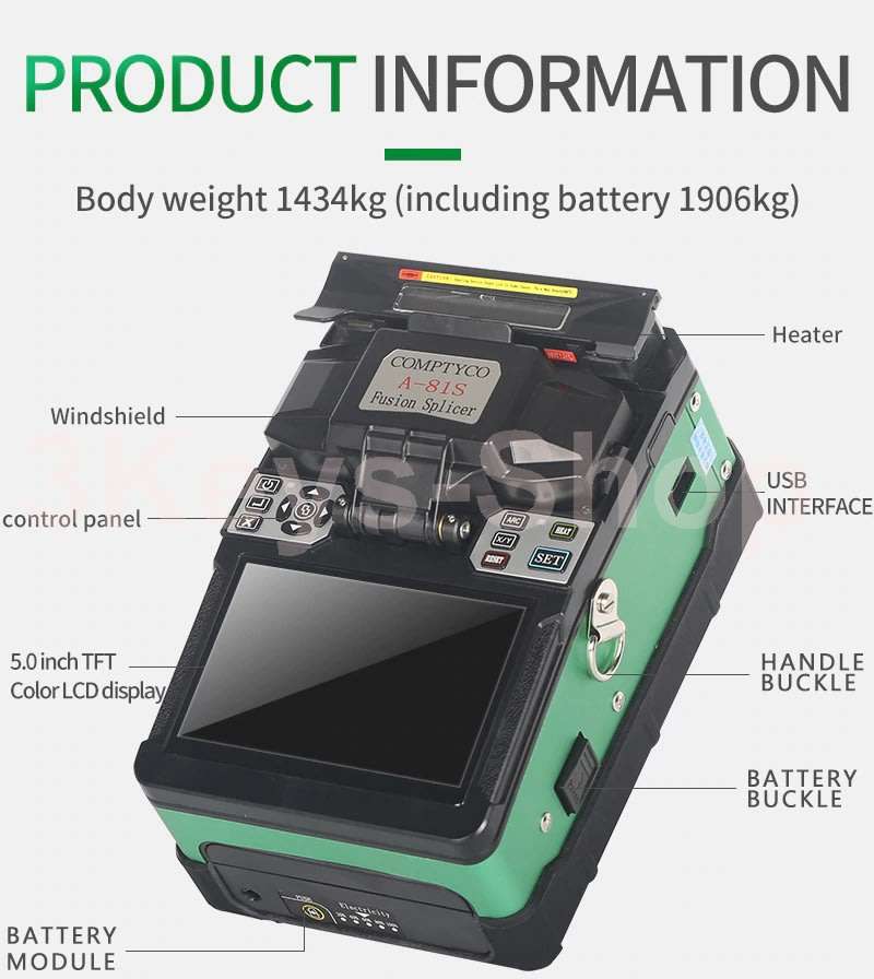 Fiber Fusion Splicer Automatic Focus A-81S FTTH Fiber Precision Optical Fusion Splicer Kit