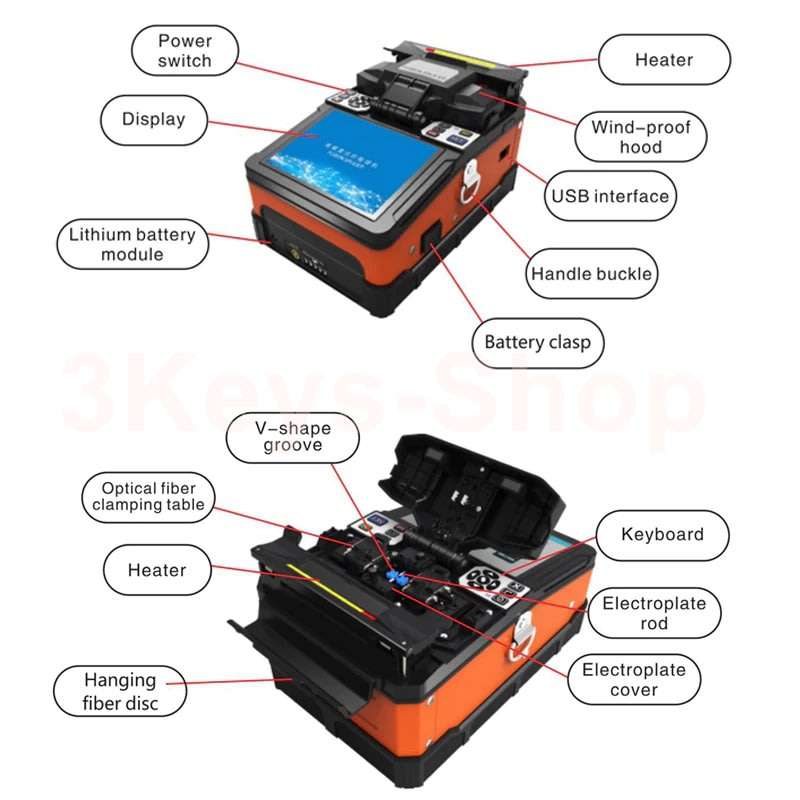 Fiber Fusion Splicer Automatic Focus A-81S FTTH Fiber Precision Optical Fusion Splicer Kit