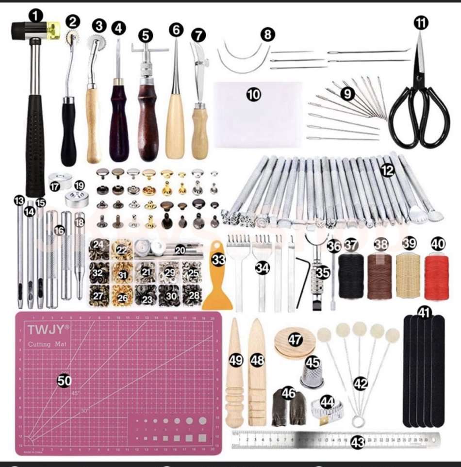 Leather hand tools 183 leather DIY kit, embossed/rivet leather tool kit