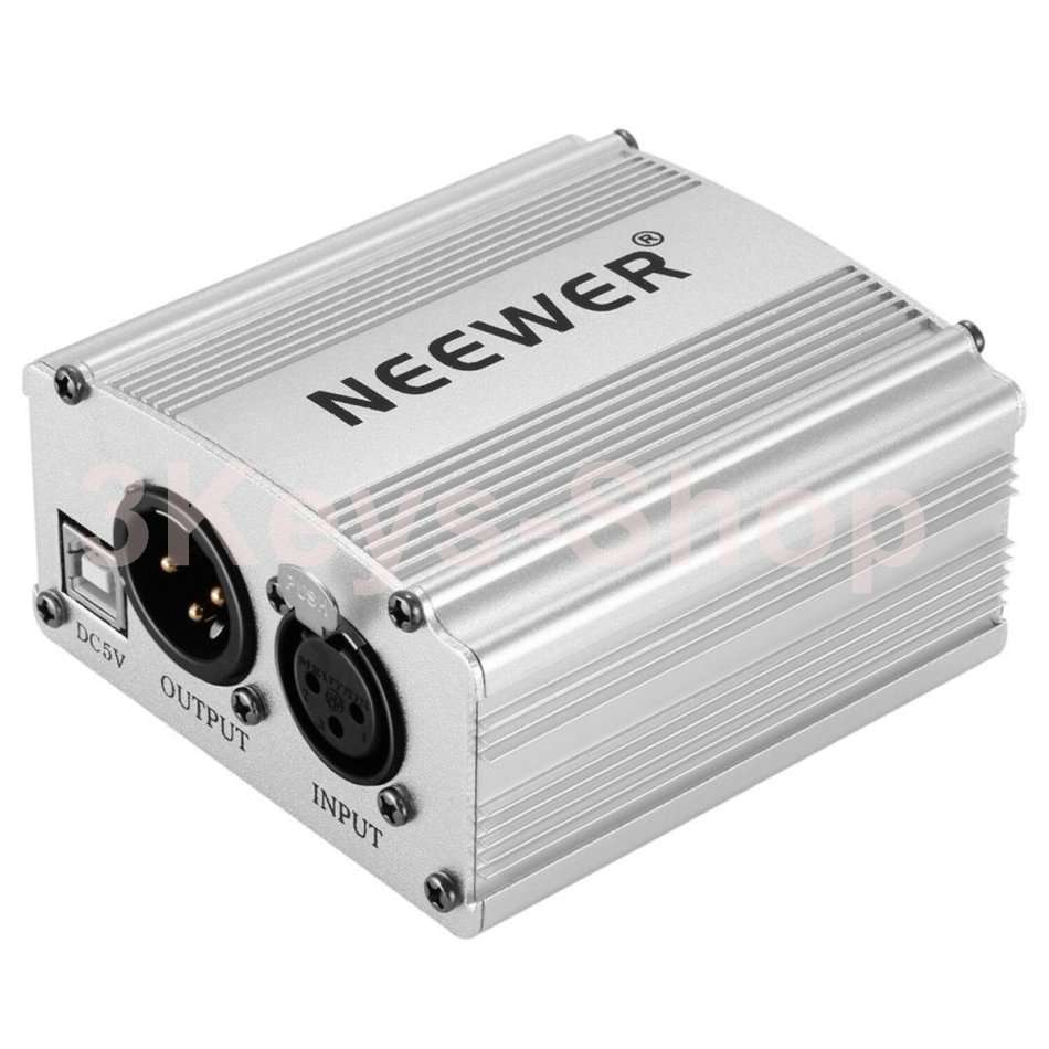 Neewer 1-Channel 48V Phantom Power Supply with 5 feet USB Cable icrophone Music Recording Equipment
