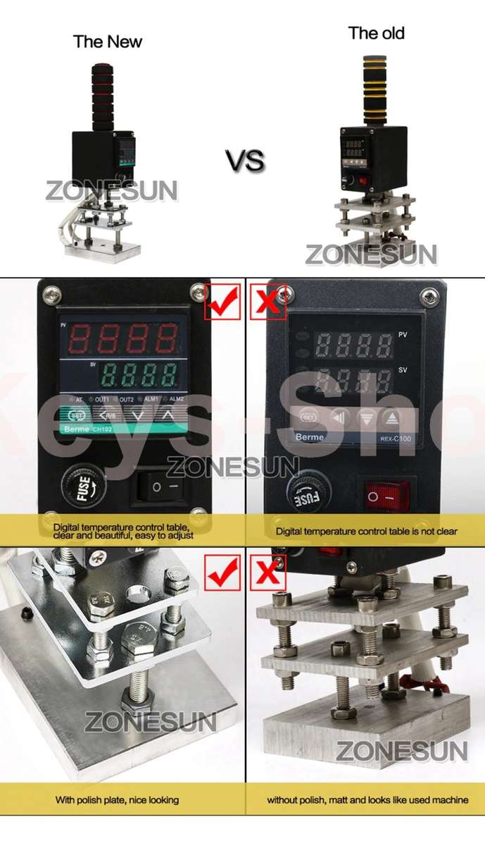 Handheld Hot Foil Stamping Heat Press Machine For Leather Skin Wood Paper Emboss Tool Custom Logo St