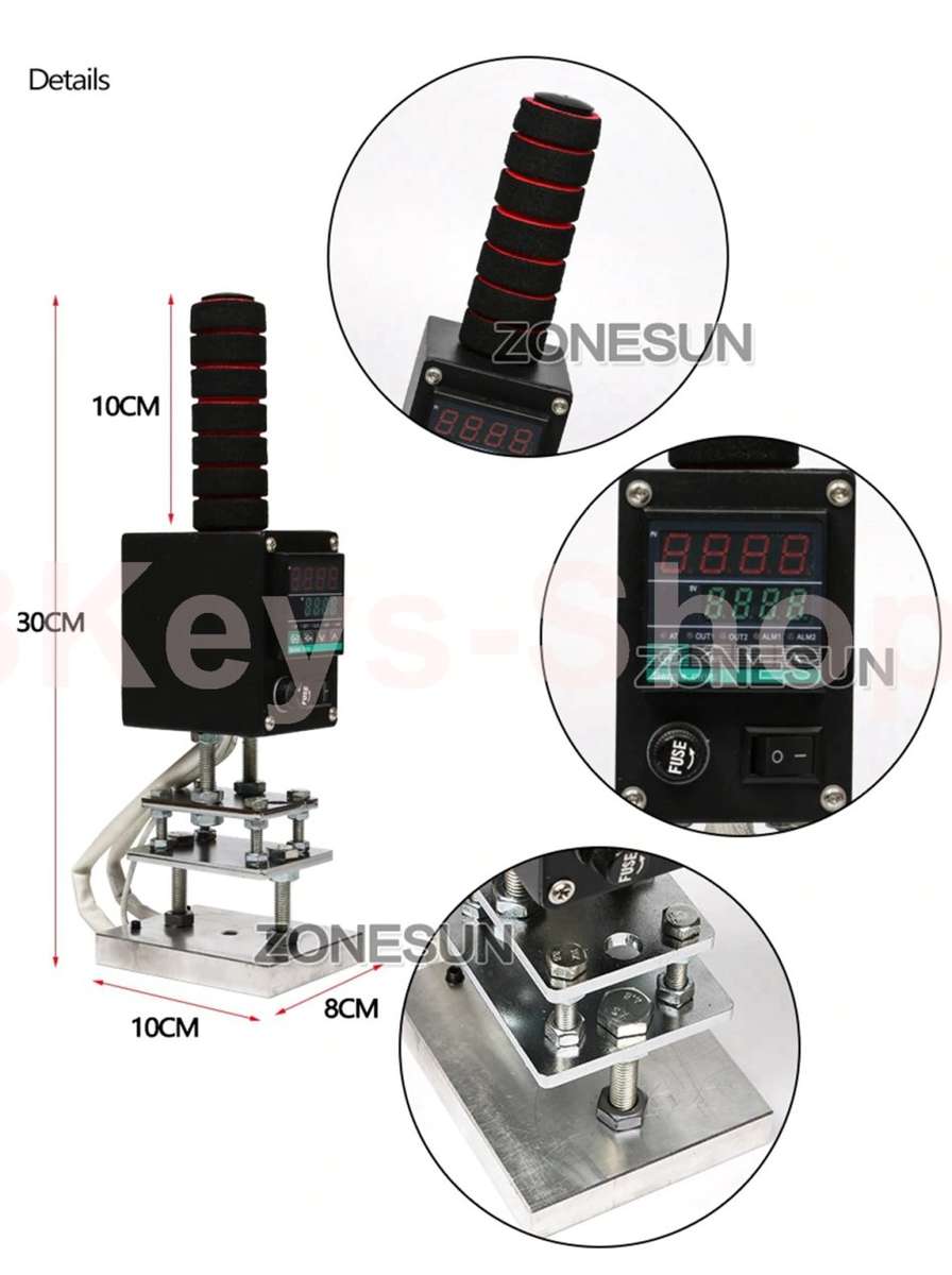 Handheld Hot Foil Stamping Heat Press Machine For Leather Skin Wood Paper Emboss Tool Custom Logo St