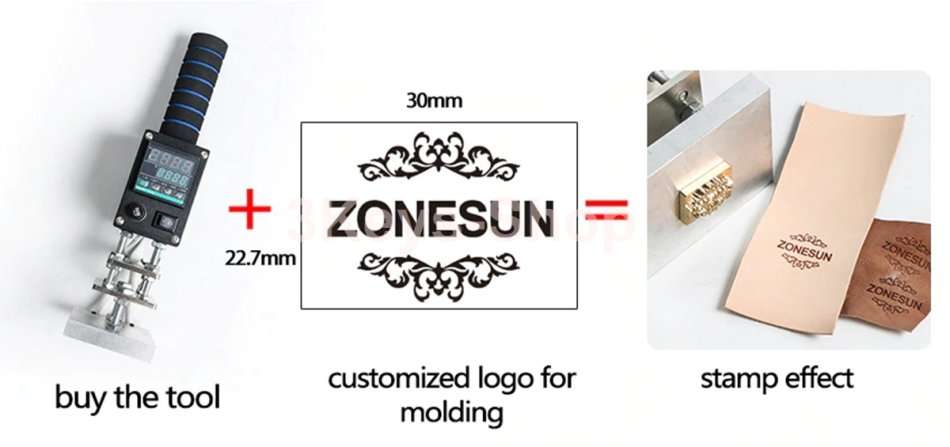 Handheld Hot Foil Stamping Heat Press Machine For Leather Skin Wood Paper Emboss Tool Custom Logo St
