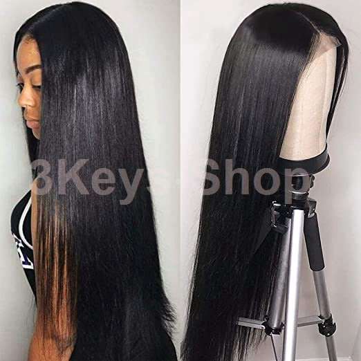 Straight Lace Front Wigs Human Hair (22 inch) Human Hair Wig with Baby Hair Pre Plucked Natural Hair
