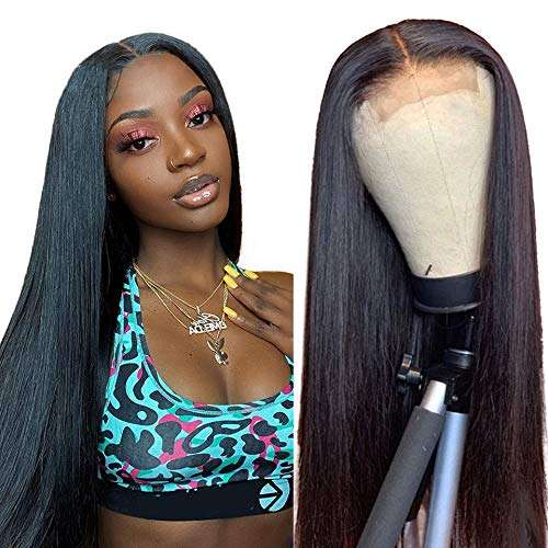 Straight Lace Front Wigs Human Hair (22 inch) Human Hair Wig with Baby Hair Pre Plucked Natural Hair