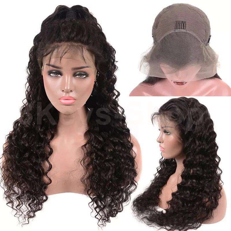 Human Hair Lace Front Wigs  130% Density 13x4 Brazilian Deep Wave Lace Front Wigs  (20")