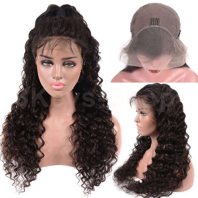 Human Hair Lace Front Wigs  130% Density 13x4 Brazilian Deep Wave Lace Front Wigs  (20")