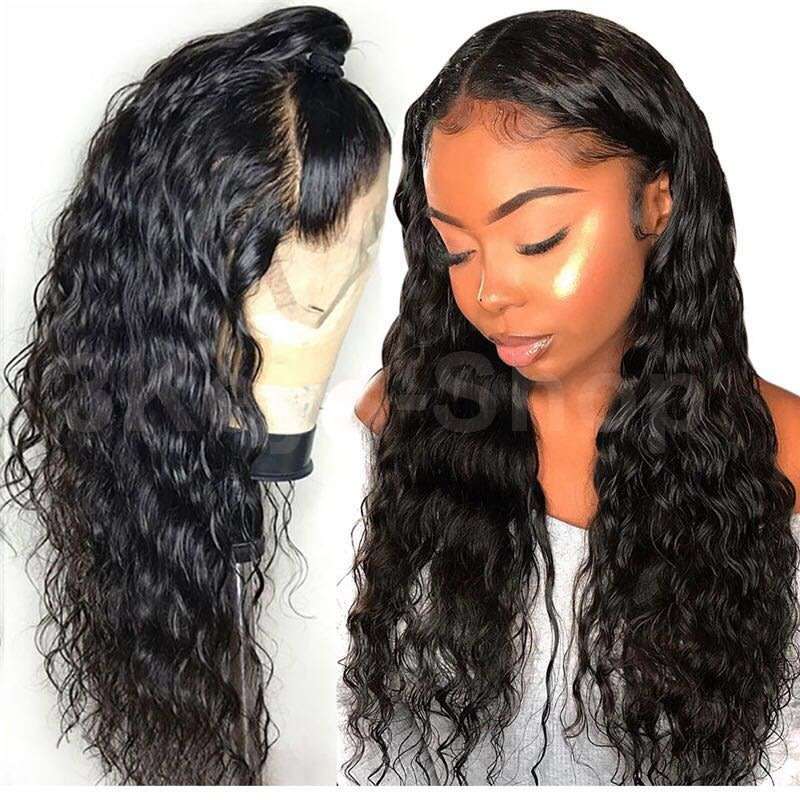Human Hair Lace Front Wigs  130% Density 13x4 Brazilian Deep Wave Lace Front Wigs  (20")