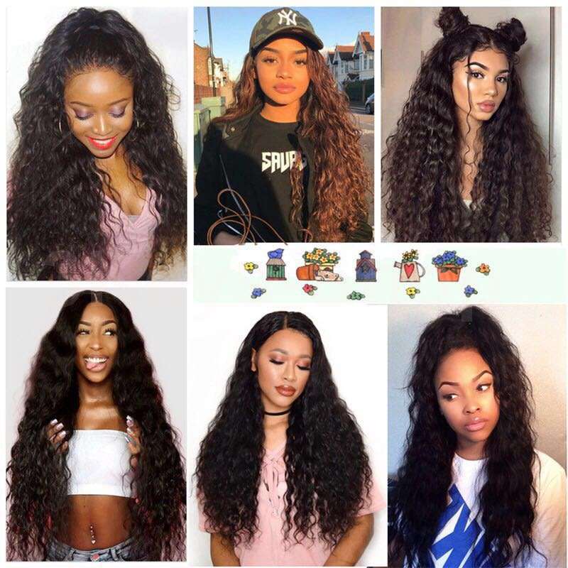 Human Hair Lace Front Wigs  130% Density 13x4 Brazilian Deep Wave Lace Front Wigs  (20")