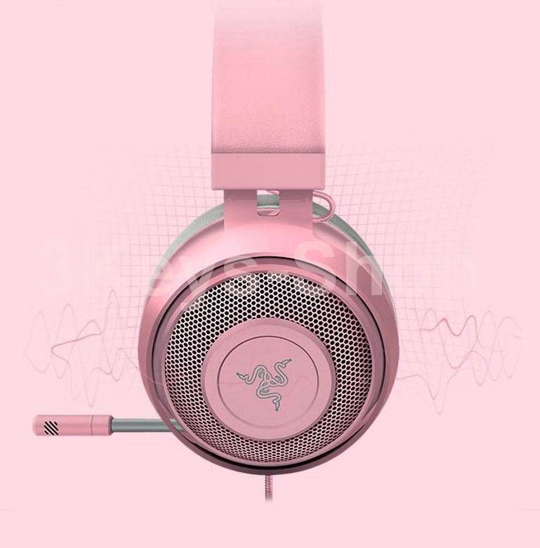 Razer Kraken Gaming Headset + Kitty Ears Bundle: Lightweight Aluminum Frame - Retractable Noise Canc