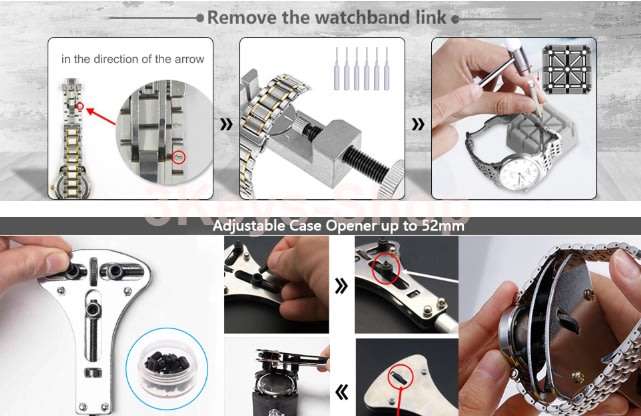 Watch Repair Kit, Watch Repair Tools Professional Spring Bar Tool Set, Watch Band Link Pin Tool Set