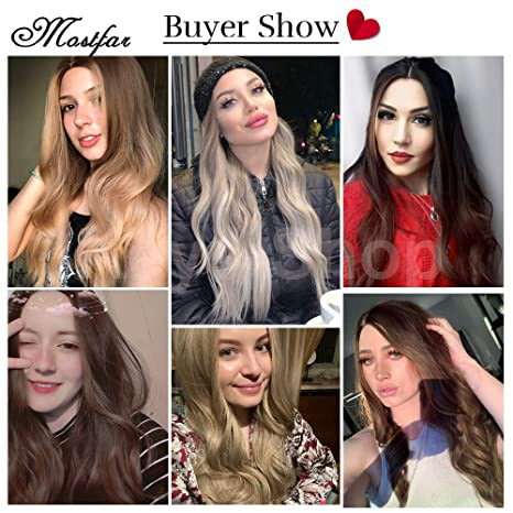 Long Wavy Synthetic Wigs Middle Part Natural Hair Wigs For Women Cosplay Wigs Heat Resistant Fiber (