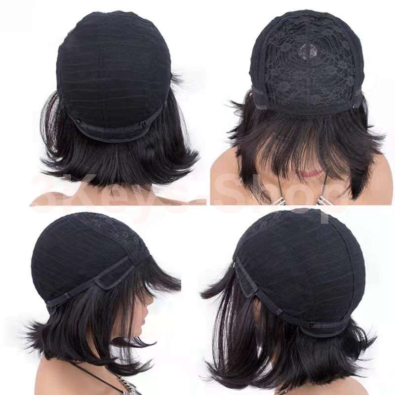 Human Hair Wigs  Short BoB Wigs For Woman BOB Straight Hair  Wigs Natural Color 12 Inch